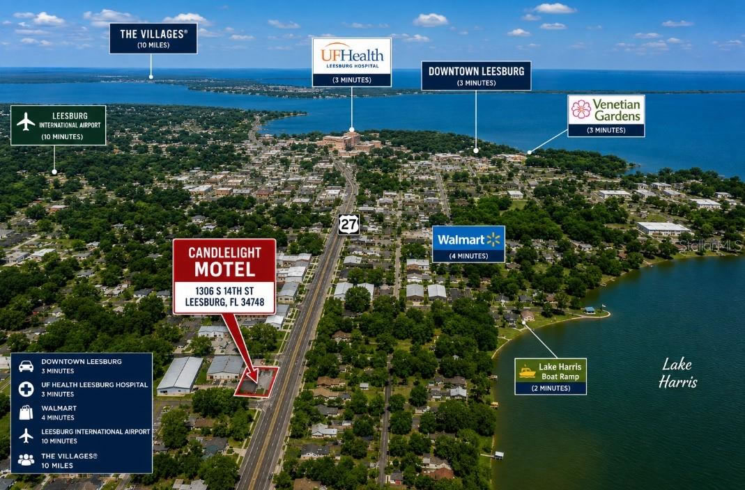 Leesburg FL 13 Room Motel For Sale - Seller Financing with ½ Down $899,000